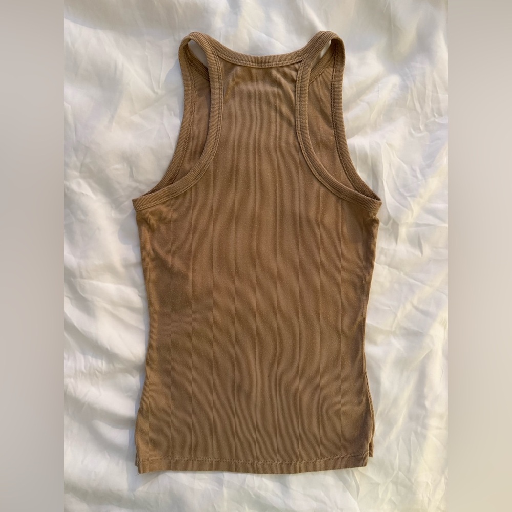 Sunday Best Tan Ribbed Tank Top - Picture 3 of 3